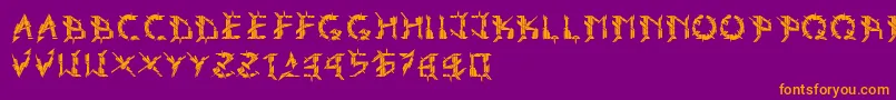 Ark Font – Orange Fonts on Purple Background