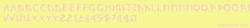 Ark Font – Pink Fonts on Yellow Background