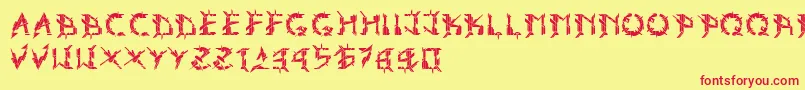Шрифт Ark – красные шрифты на жёлтом фоне