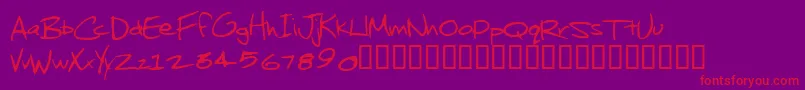 JenkinsKeepinItReal Font – Red Fonts on Purple Background