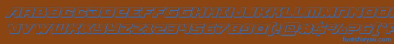 Aircruiser3Dital-Schriftart – Blaue Schriften auf braunem Hintergrund