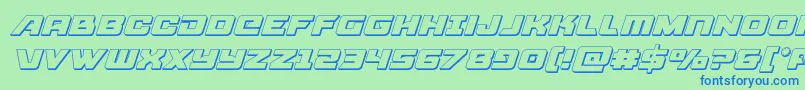 Aircruiser3Dital Font – Blue Fonts on Green Background