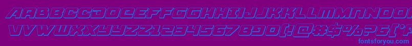 Czcionka Aircruiser3Dital – niebieskie czcionki na fioletowym tle