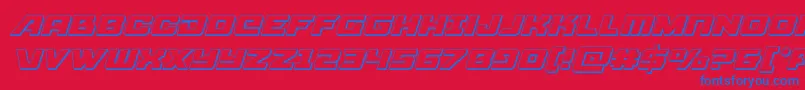 フォントAircruiser3Dital – 赤い背景に青い文字