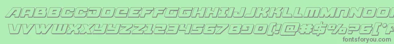 フォントAircruiser3Dital – 緑の背景に灰色の文字