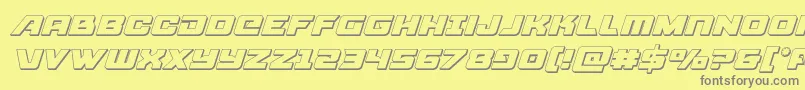フォントAircruiser3Dital – 黄色の背景に灰色の文字