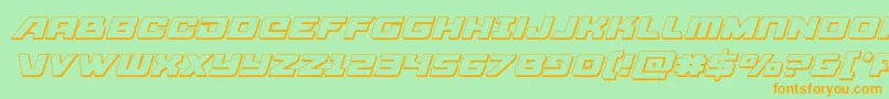 Aircruiser3Dital Font – Orange Fonts on Green Background