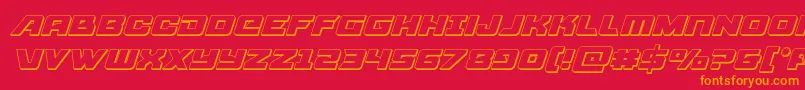 フォントAircruiser3Dital – 赤い背景にオレンジの文字