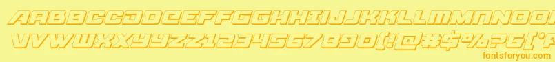 Więcej informacji o czcionce Aircruiser3Dital Czcionka Aircruiser3Dital – pomarańczowe czcionki na żółtym tle