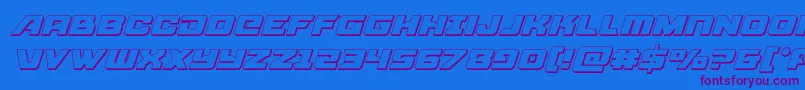 Weitere Informationen zur Aircruiser3Dital-Schriftart Aircruiser3Dital-Schriftart – Violette Schriften auf blauem Hintergrund