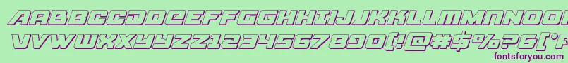 Aircruiser3Dital Font – Purple Fonts on Green Background