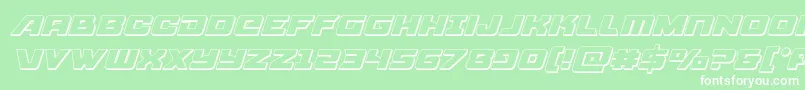 Aircruiser3Dital Font – White Fonts on Green Background