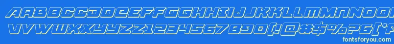 Aircruiser3Dital Font – Yellow Fonts on Blue Background