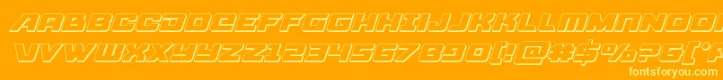 Aircruiser3Dital Font – Yellow Fonts on Orange Background