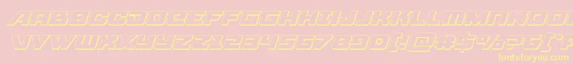 Aircruiser3Dital-Schriftart – Gelbe Schriften auf rosa Hintergrund