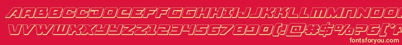 Aircruiser3Dital Font – Yellow Fonts on Red Background