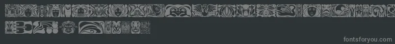 Jugendstilornamente-Schriftart – Graue Schriften auf schwarzem Hintergrund