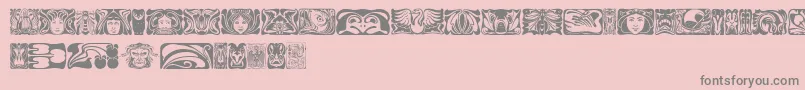 Fonte Jugendstilornamente – fontes cinzas em um fundo rosa