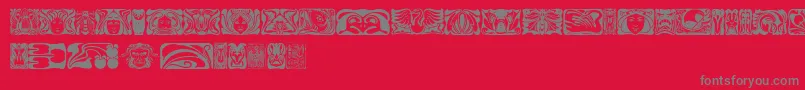 フォントJugendstilornamente – 赤い背景に灰色の文字