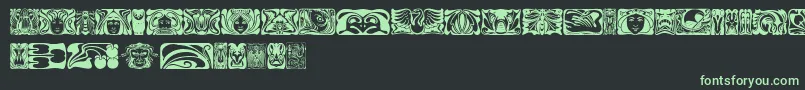 フォントJugendstilornamente – 黒い背景に緑の文字