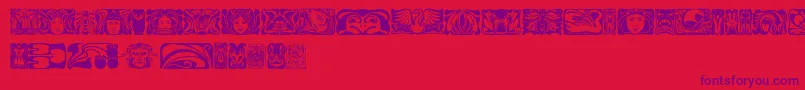 Jugendstilornamente Font – Purple Fonts on Red Background