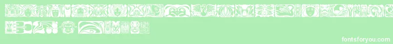 Jugendstilornamente-Schriftart – Weiße Schriften auf grünem Hintergrund