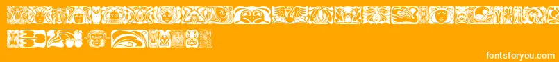 Шрифт Jugendstilornamente – белые шрифты на оранжевом фоне