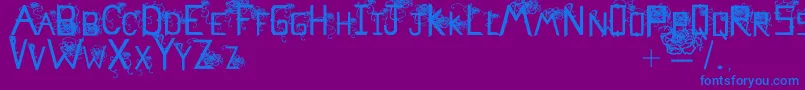 Flowerscube Font – Blue Fonts on Purple Background