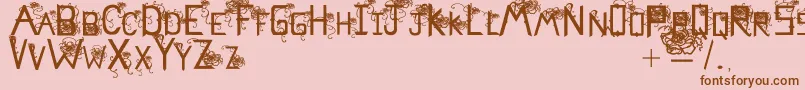 Flowerscube Font – Brown Fonts on Pink Background