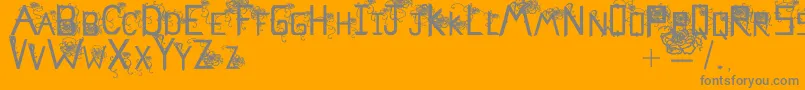 Flowerscube Font – Gray Fonts on Orange Background