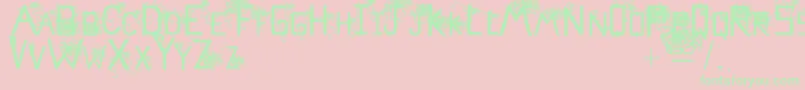 Czcionka Flowerscube – zielone czcionki na różowym tle