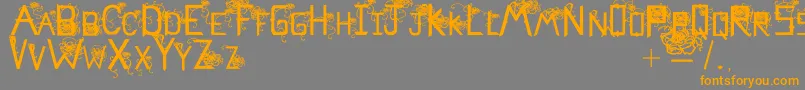 Flowerscube Font – Orange Fonts on Gray Background