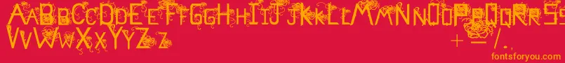 Flowerscube Font – Orange Fonts on Red Background