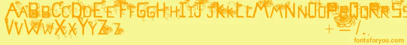 Flowerscube Font – Orange Fonts on Yellow Background
