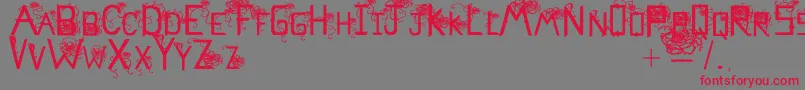 Flowerscube Font – Red Fonts on Gray Background