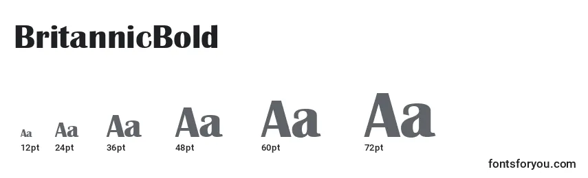 BritannicBold Font Sizes