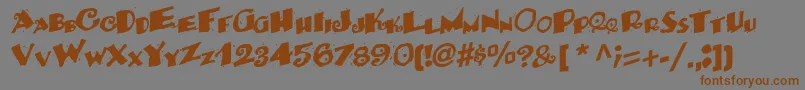 Weitere Informationen zur Backwater52RegularTtcon-Schriftart Backwater52RegularTtcon-Schriftart – Braune Schriften auf grauem Hintergrund