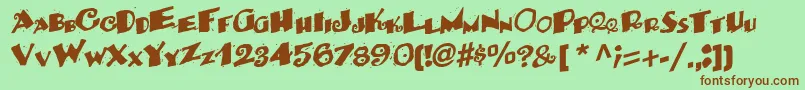 Backwater52RegularTtcon Font – Brown Fonts on Green Background