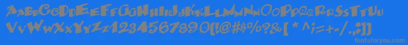 フォントBackwater52RegularTtcon – 青い背景に灰色の文字