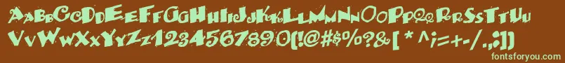 Backwater52RegularTtcon Font – Green Fonts on Brown Background