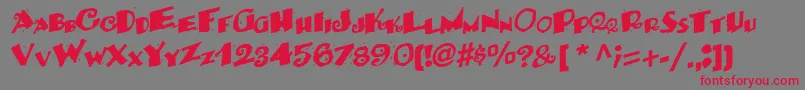 Backwater52RegularTtcon Font – Red Fonts on Gray Background