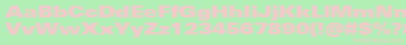 UniversNextProExtrablackExtended-fontti – vaaleanpunaiset fontit vihreällä taustalla