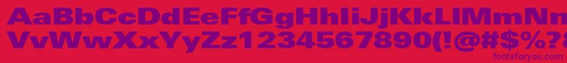 UniversNextProExtrablackExtended Font – Purple Fonts on Red Background