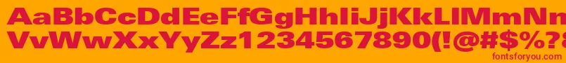 fuente UniversNextProExtrablackExtended – Fuentes Rojas Sobre Fondo Naranja