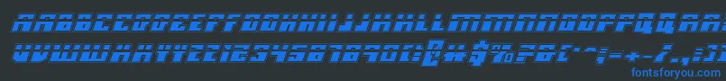 フォントMicronianLaserAcademyItalic – 黒い背景に青い文字