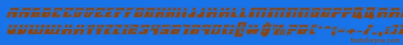 MicronianLaserAcademyItalic Font – Brown Fonts on Blue Background