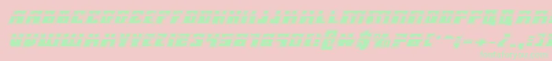 MicronianLaserAcademyItalic Font – Green Fonts on Pink Background