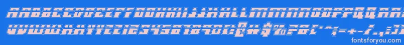 MicronianLaserAcademyItalic Font – Pink Fonts on Blue Background