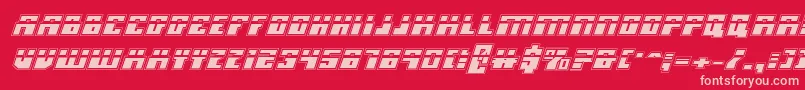 MicronianLaserAcademyItalic-fontti – vaaleanpunaiset fontit punaisella taustalla