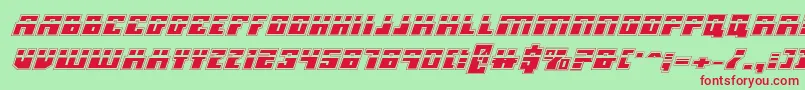 MicronianLaserAcademyItalic Font – Red Fonts on Green Background